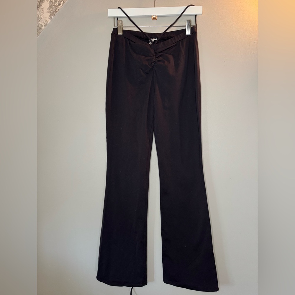 Alo Yoga Airbrush High-Waist Front Cinch Tie Flare Leggings Size M